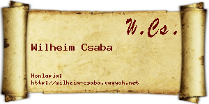 Wilheim Csaba névjegykártya